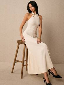 Poéselle Women Simple Elegant Halter Dress, Summer,Bodycon Dress