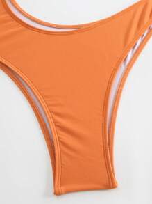 Swim Oasis Orange 2-Piece Beach Resort Swimsuit Set For Women:Hollow Out Shoulder Mesh Cover Up Long Skirt & Random Print Swimwear,Summer,Casual,Vacation,Holiday - Multicolor - View 7