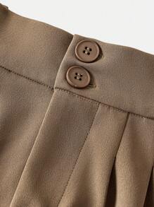 SHEIN Girlism Tween Girls' Elegant Wide Leg Pants With Belt, Versatile High Waist Casual Work Trousers