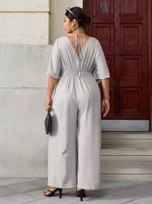Celure Jumpsuit estiva elegante, in stile francese vintage, casual, adatta per il tragitto lavoro-casa, con fiocco