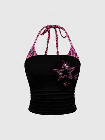 J-Fashion Shibuya Girl Y2K Style 2 In 1 Camisole Top For Women