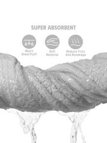 Paul Frank X SHEIN 1pc Cute Cartoon Monkey Pattern Microfiber Hair Drying Hat, Highly Absorbent, Suitable For Various Hair Types And Lengths - Grey - View 4