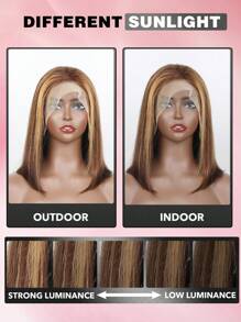 鲍勃假发 13x4 直发雷米渐变色 4/27 高光假发人发透明蕾丝前部人发假发女士 14 英寸 - S4/27 - 查看 6