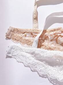 2件套蕾丝钢圈内衣文胸 - 彩色 - 查看 4