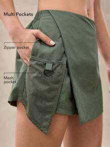 OutZeal 防水轻质抗撕裂尼龙徒步高腰可调节腰部短裤裙裤