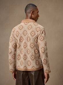 AKNOTIC Business Casual Áo len nam dáng ôm, vai thường, thích hợp cho mùa xuân và mùa thu. - Màu be - Xem 7