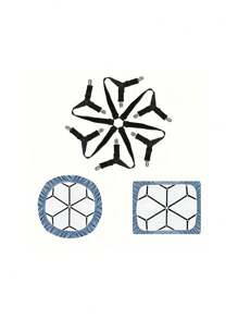 1pc/Set Sheet Fasteners Keepers-Adjustable Elastic Bed Sheet Holder Straps For Full,Queen,King Twin Bed,6 Way Cross Sheet Clips Suspenders Band,Fitted Round And Square Mattresses.Home Storage,GOOD Gift!