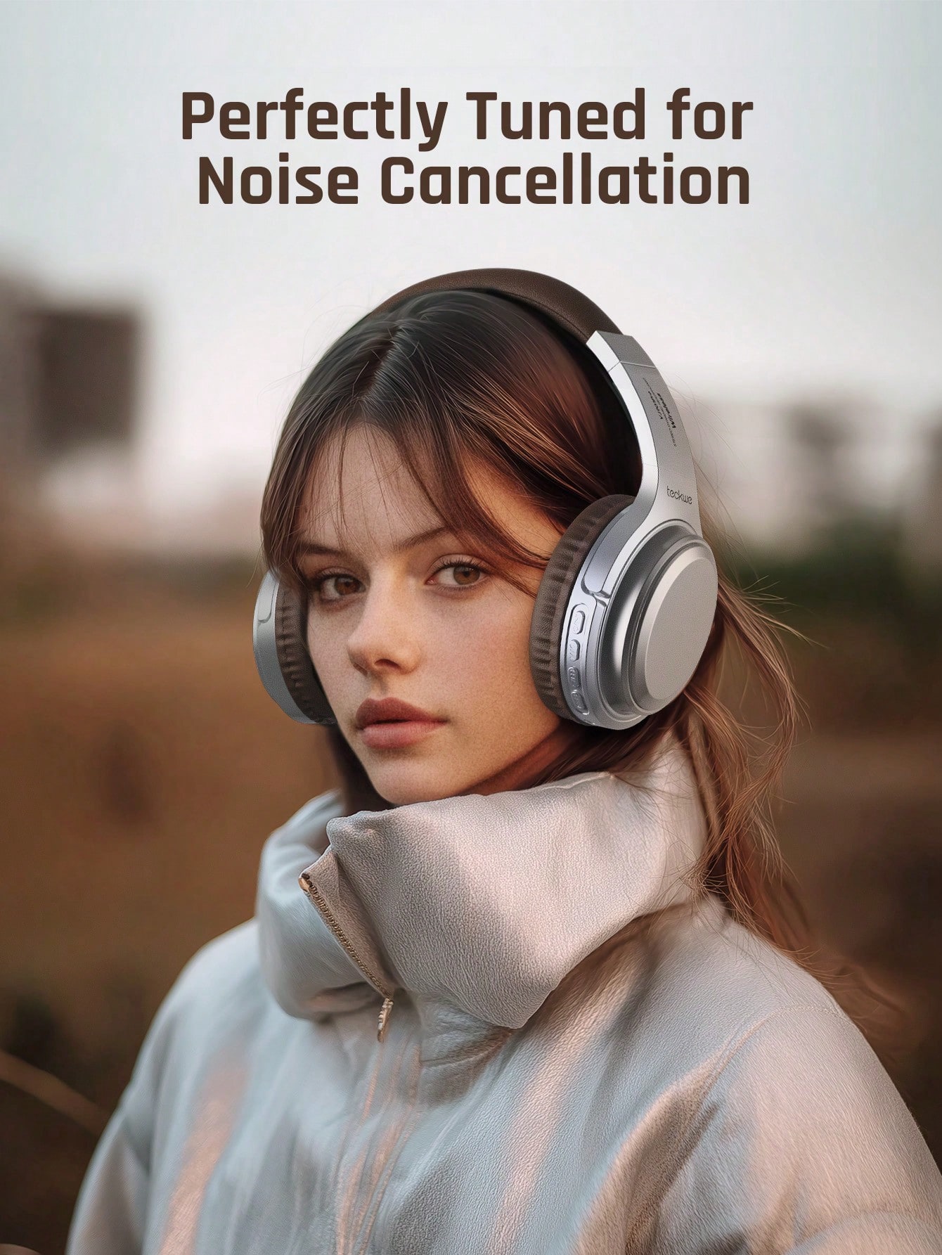 Teckwe سماعات رأس محمولة على الأذن، مناسبة للاستخد...