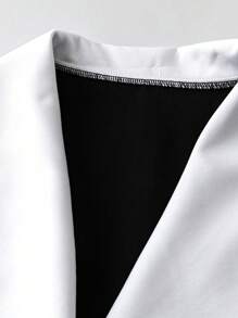 Celure Blusa elegante de trabajo para mujer con cuello en V sin espalda, cintura ajustada y lazo monocromo, tallas grandes