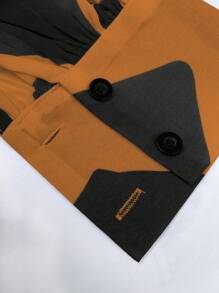 INAWLY 女士加大码优雅长袖衬衫，适合夏季 - 咖啡棕 - 查看 5