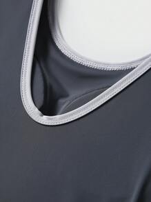 JNSQ Back To School Clothes, Tween Girl Clothes Outdoor Professional Sports Patchwork Contrast Color Swimsuit, Tween Girl One-Piece Patchwork Contrast Color Swimsuit