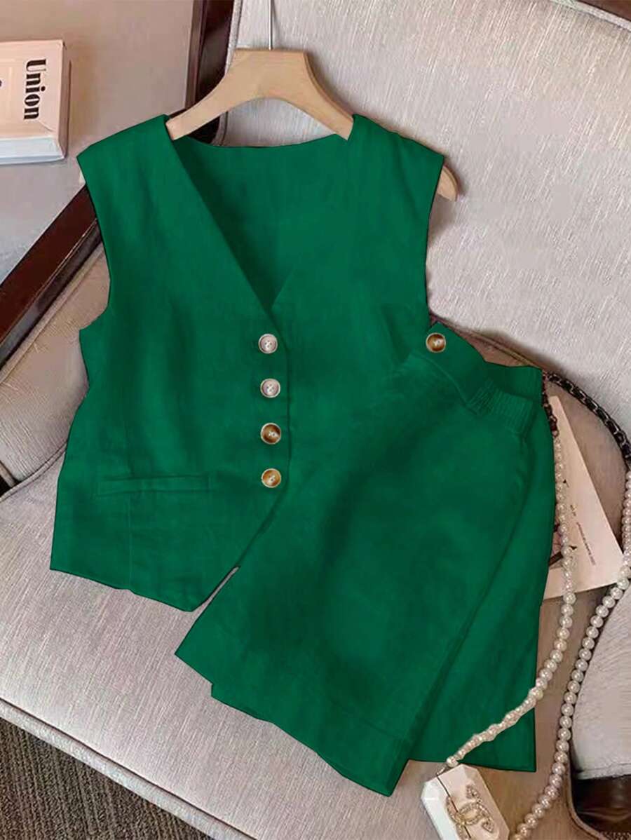 GlowEve Women Two Pieces Outfits For Daily Wear - Dark Green - View 1