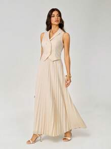 SHEIN Tall 女士日常两件套服装 - 米色 - 查看 1