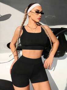 SHEIN SXY Women Two Pieces Outfits For Daily Wear - Brown - View 3