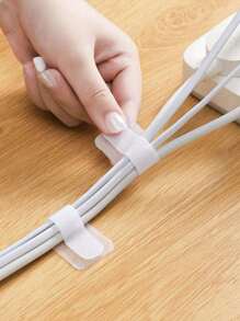 10/20/50 Peças Organizador de Cabos com Fita Aderente, Gerenciamento de Fios Sob a Mesa, Suporte de Fio Multiuso para Gerenciamento de Cabos de Computador, Suporte de Fio da Mesa, Organizador de Cabos, Fitas Aderentes para Cabos