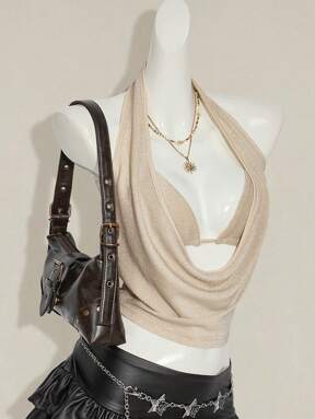 SHEIN ICON 2 sztuki Lato Wyjście Plaża Hawaje Impreza Powrót do domu Koncert Klub Brokatowe Bez Pleców Damskie Tank Topy i Koszulki