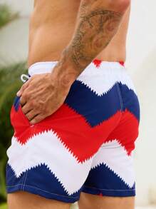 Surfspeed Two-Tone Pocket Drawstring Waist Beach Shorts, Suitable For Summer - Multicolor - View 2
