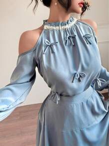 Modelyn 女士日常两件套服装 - 霧霾藍 - 查看 3