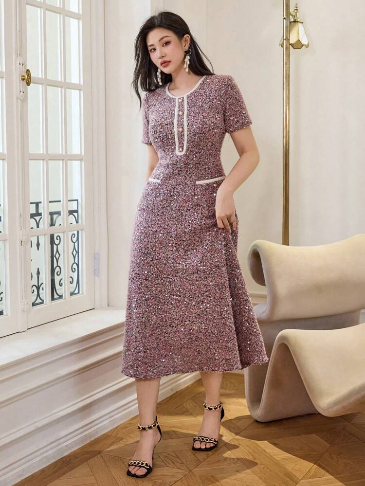 Women's Elegant Knee Length Commuting Dress, Summer Luxury Prom Dress Maxi Dress
