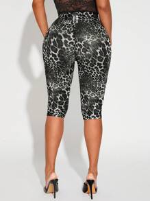 SHEIN SXY Plus Size Women Spring & Summer Elegant Sexy Leopard Print See-Through 3/4 Leggings, Suitable For Everyday Wear, Western Wear, Cruise Attire, Music Festival, Concert, Carnival Party, Beach Vacation, Date Night, Birthday, Bachelorette Party, Gyaru, Ibiza, Nashville, Rave, Modest, Chic, Club, Cute, Casual, Shopping, Streetwear, Going Out Cheetah Print Animal Print