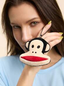 Paul Frank X SHEIN 1pc Cute Animal  Keychain, Monkey Pattern, Can Be Hung On Bags Or Keychains - Black - View 2