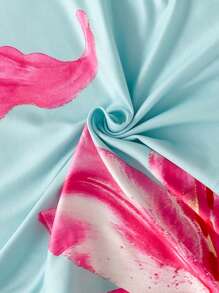 Soleia 夏日假期优雅日常扎染花卉印花针织弹力沙滩裙，波西米亚风 - 黃色 - 查看 7