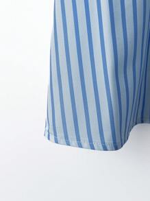 SHEIN LUNE Conjunto de dos piezas para mujer para uso diario - Azul y blanco - Ver 3
