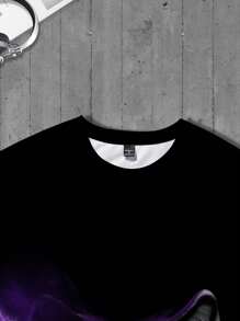 Manfinity LEGND Men's Street Style Black Base Wolf Head & Lightning Print T-Shirt Set - Multicolor - View 5