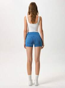 Fluxe Einfarbige Damen Shorts mit elastischem Bund für Workout und Sport