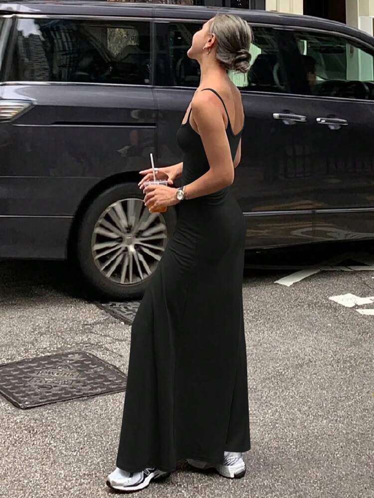 New Summer Women Solid Color Long Casual Beach Resort Dress Maxi Dress