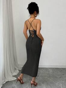 Rafferiza New Slim-Fit Sexy Openwork Strap Fashionable Unique Knit Dress, Suitable For Vacation And Beach, Spring/Summer