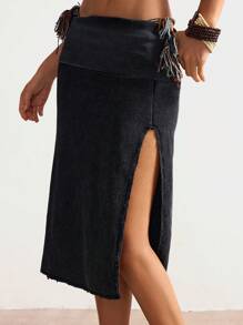 Bohemela Gonna casual a vita bassa con spacco laterale per vacanze da donna