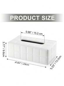 Copritissue in pelle PU nera con disegno geometrico bianco rettangolare per l'estrazione di grandi fazzoletti