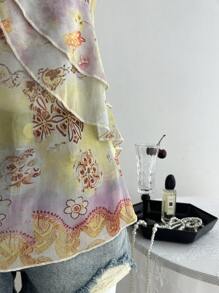 Elamini 女士度假休闲复古图案吊带背心 - 彩色 - 查看 5