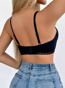 Miss Vinta Simple Seamless Thin Cup Wireless Bra With Side Support - Black - View 2