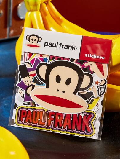Paul Frank X SHEIN 24pcs Cartoon Monkey Skateboards Pattern Street Style Cool Sticker Set, Designed For Students, , Teenagers, Women, And Men, Ideal For Use On Notebooks, Journals, Craft Decorations, And Similar Activities. Additionally, It Can Also Be Applied To Skateboards, Laptops, And Suitcases As Personalized Decoration. It Uses Removable Glue, Which Is Not Easy To Leave Stickiness When Remove