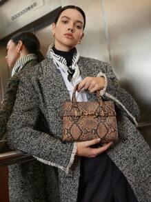 SHECARRY 1pc Square-Shaped Fashionable Handbag, Suitable For Women's Daily Commute - Multicolor - View 6