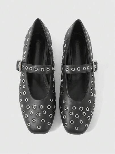 ROMWE Goth 复古舒适休闲踝靴红色油蜡皮革交叉带方头平底鞋