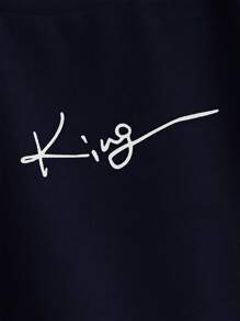 SHEIN Leap Crew 男童圆领休闲字母印花短袖T恤