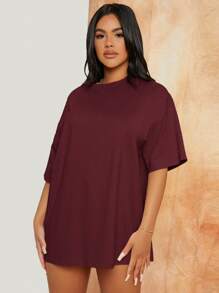 SHEIN SXY 女士休闲圆领宽松纯色百搭时尚 T 恤