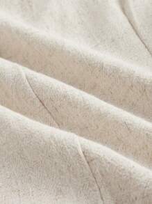 SHEIN SXY 2pcs Set BOHO Simple Solid Color Linen Halter Tie Up Front Beaded Suit, Including Vest & Wide Leg Pants, Suitable For Workplace, Party, Daily Outing, Formal Occasions, Spring/Summer