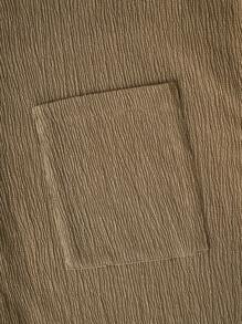 Men Button Front Pocket Short Sleeve Shirt And Drawstring Waist Long Pants 2-Piece Set - Khaki - View 6