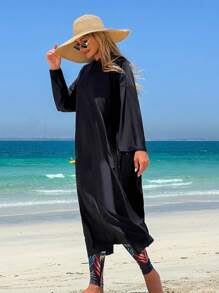 Swim Mulvari Women's Vacation Beach One-Piece Swimsuit With Pants Coverup Burkini Set For Summer