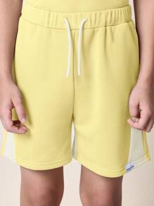 SUMWON Cozy Youth Athletic Co-Ord Set Premium Short Sleeve T-Shirt And Shorts Two Piece Set Sporty Summer Spring Everyday Casual Loungewear