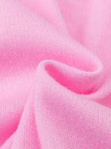 SHEIN Playful Pals 女婴休闲彩色字母标语印花连体衣，简约夏季风格 - 粉色 - 查看 5