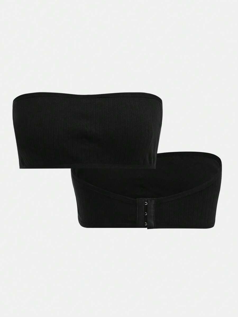 SHEIN Girlism 少女简约舒适罗纹针织可拆卸加厚三扣吊带背心 2 件套