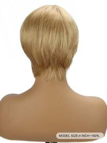 Short Straight Pixie Cut Wig With Bangs Blonde Color Daily Use Wig For Women Beginner Friendly Wear&Go Glueless Wig - S14 - View 4