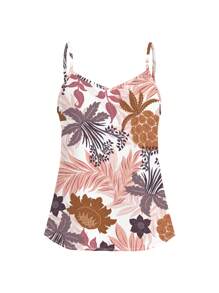 Glamance Drica Dias Casual Loose V-Neck Camisole Top For Women Spring/Summer Floral Tank Top Flower Top Summer Casual Tops Rose Top Summer Topfall Women Clothes Back To School Going Out Tops Women Suitable For Going Out Flowy Top Going Out Elegant Top New Year - White - View 3