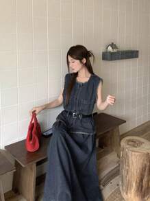 DAZY Women Denim Two Pieces Outfits - Blue - View 7