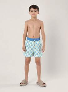 SUMWON Palm Pattern Surf Board Summer Beach Swimming Trunks Elastic Waistband Pool Swim Shorts Vacation Resort Casual Water Sport Outerwear Vacation - Blue - View 5